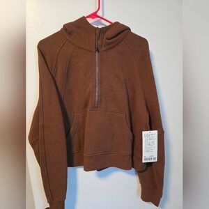 lululemon athletica OS scuba half zip hoodie Roasted Brown M/L